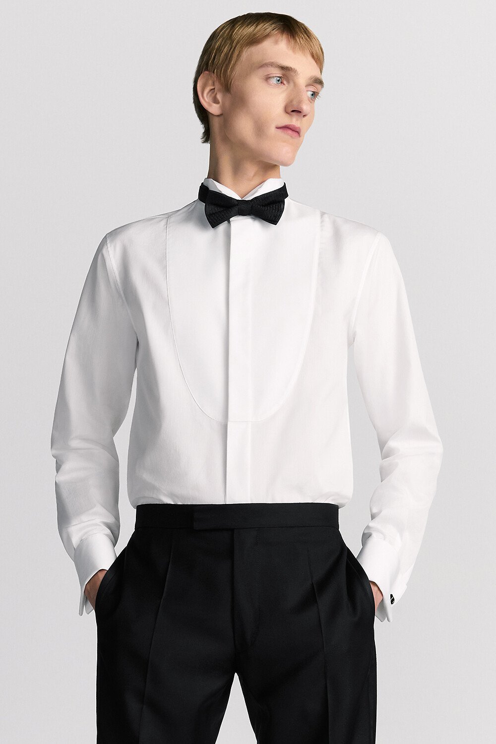 Tuxedo Shirt White Cotton Poplin 