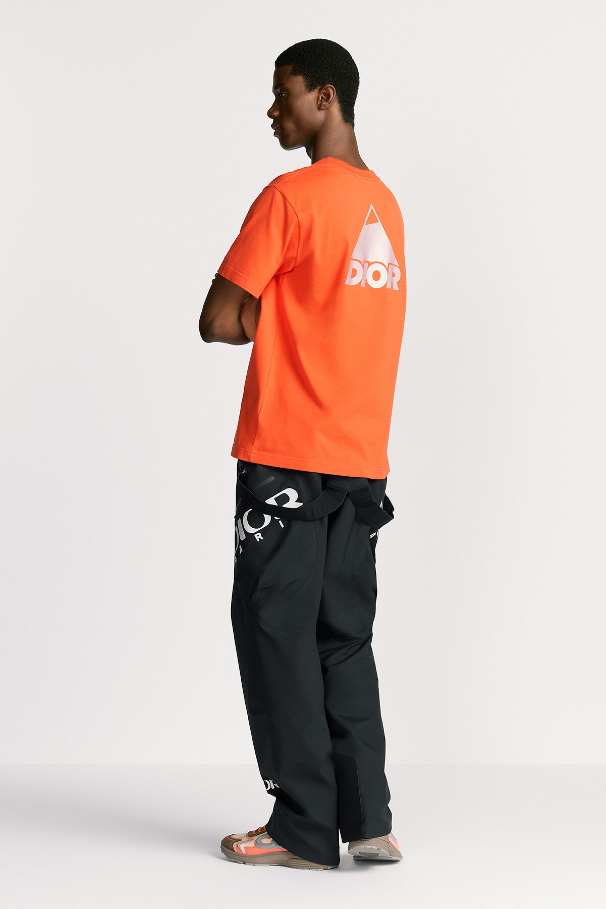 宽松版型 T 恤 橙色棉质平纹针织面料 DIOR AND DESCENTE 图案 