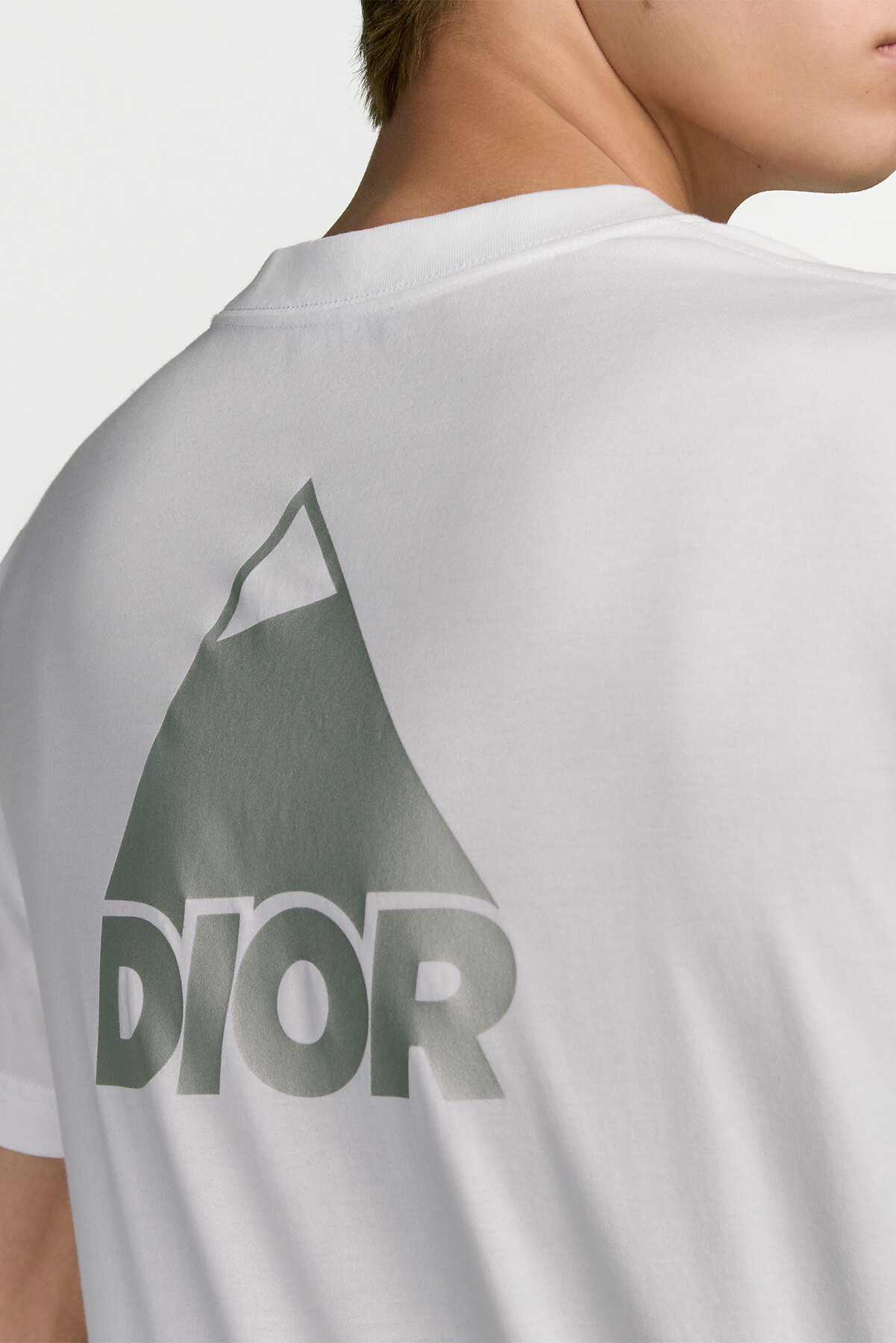 宽松版型 T 恤 白色棉质平纹针织面料 DIOR AND DESCENTE 图案 