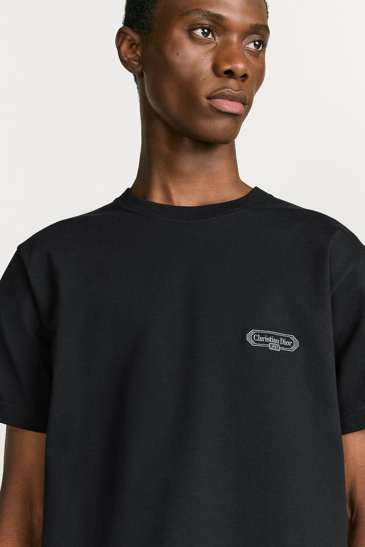 T-shirt CD Box, coupe relax Jersey de coton noir 