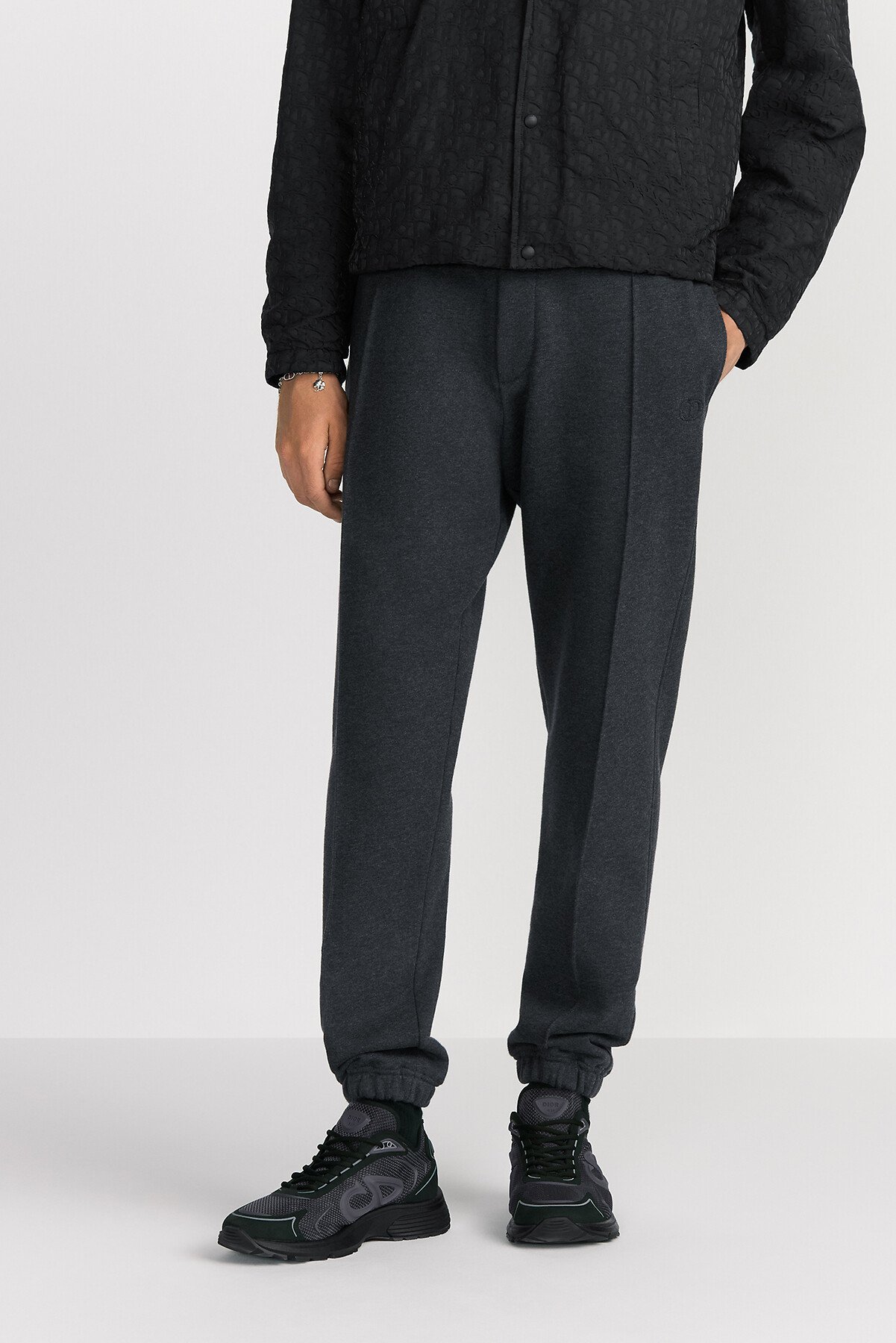 CD Icon Track Pants Deep Gray Cotton Fleece 