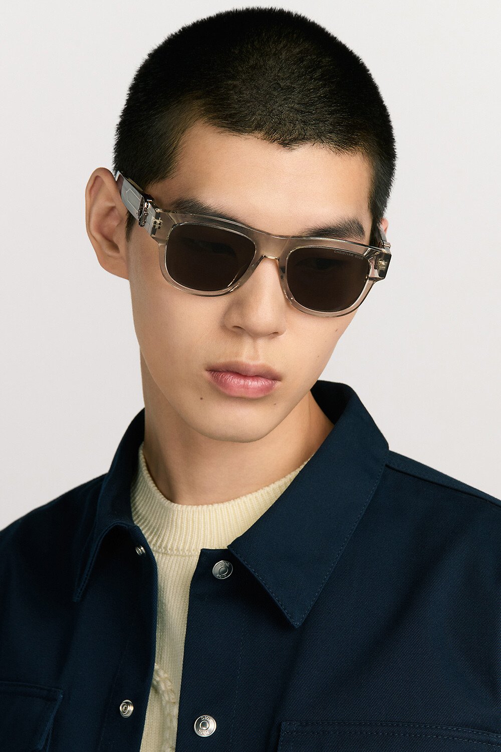 Dior Oblique S4I Transparent Sand Beige Square Sunglasses 