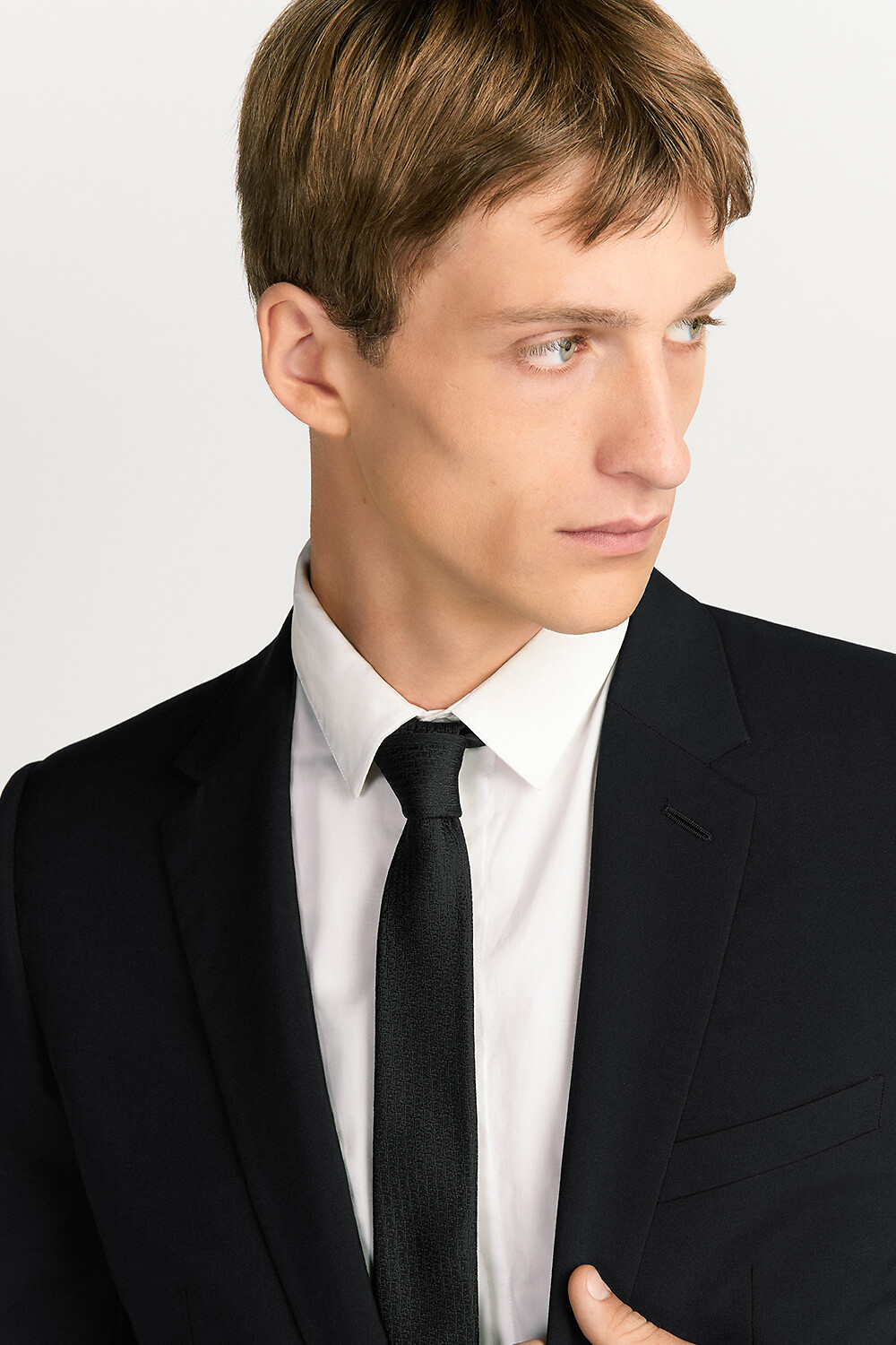 领带 黑色和白色桑蚕丝面料渐变 Dior Gravity 图案 