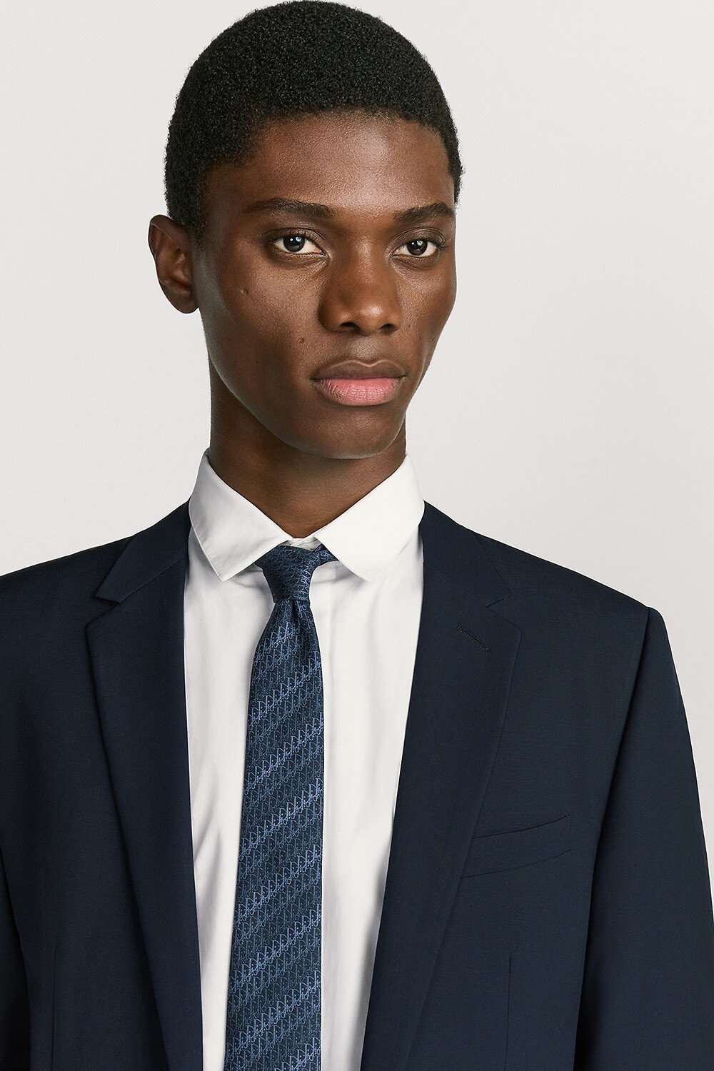 Gravata Dior Oblique Trio Seda azul 