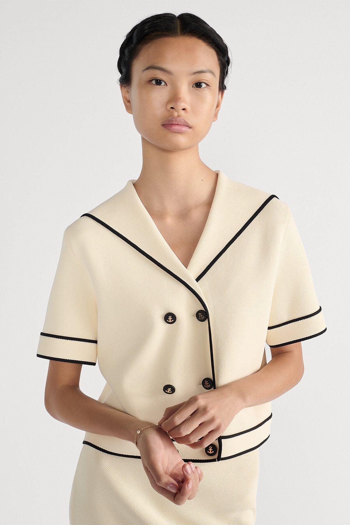 CHRISTIAN DIOR ホワイト Vネックカーディガン CHRISTIAN DIOR ホワイト Vネックカーディガン