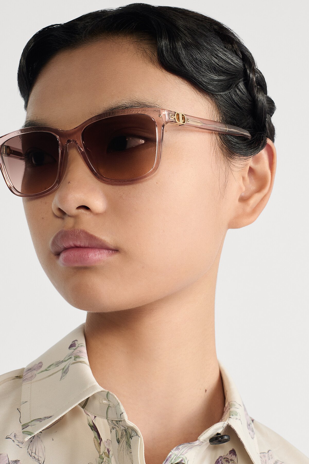 Petit CD S2F Transparent Pink Square Sunglasses 