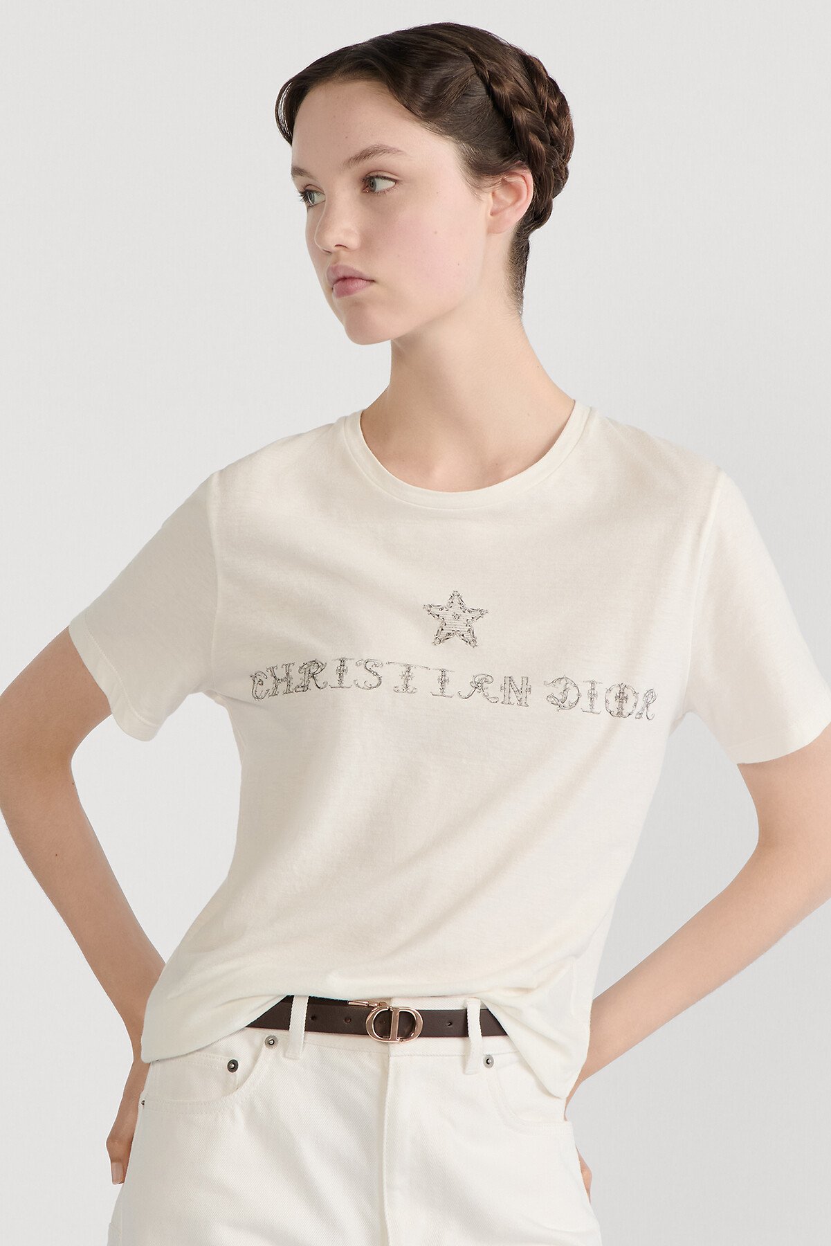 30 Montaigne 雙面皮帶 巧克力棕和淡粉紅色光滑小牛皮，20 公釐 