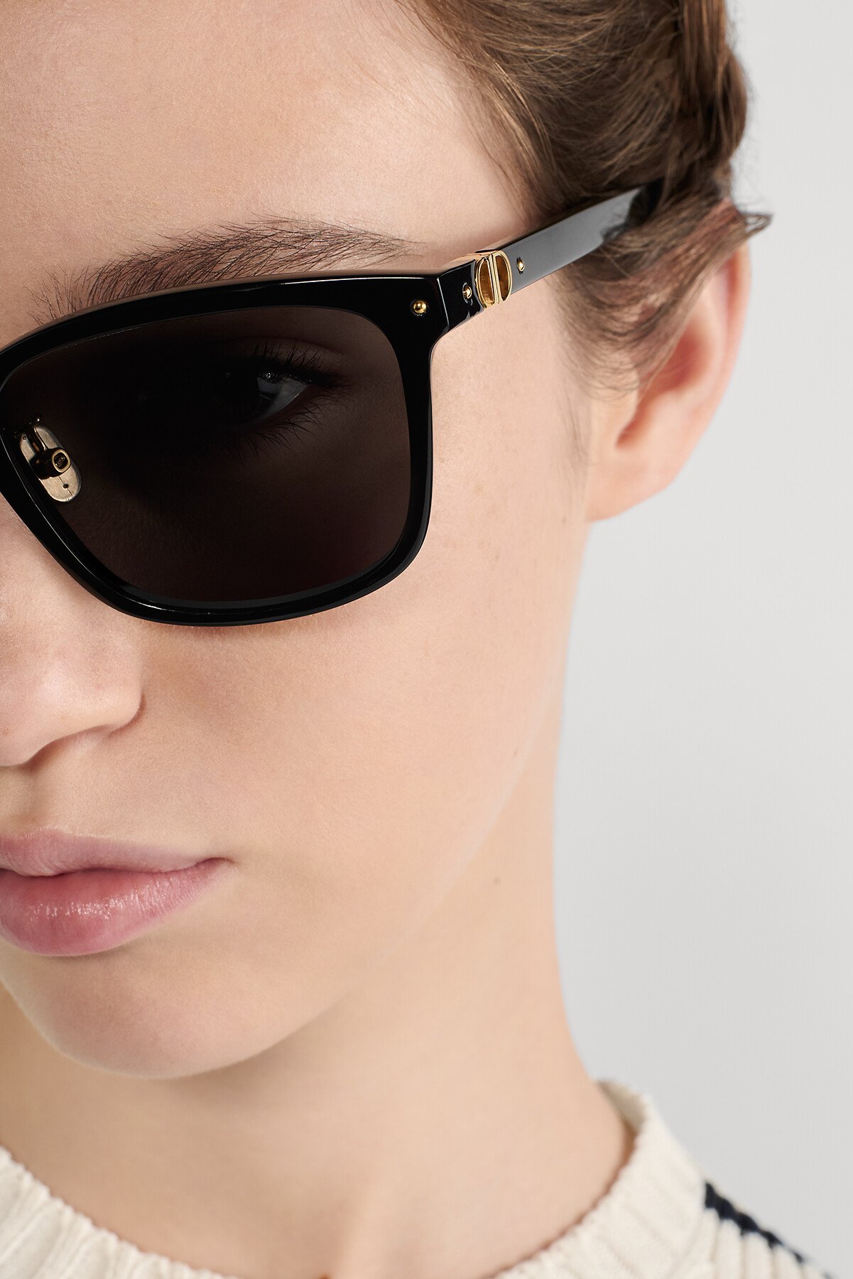 Petit CD S2F 선글라스 블랙 스퀘어 