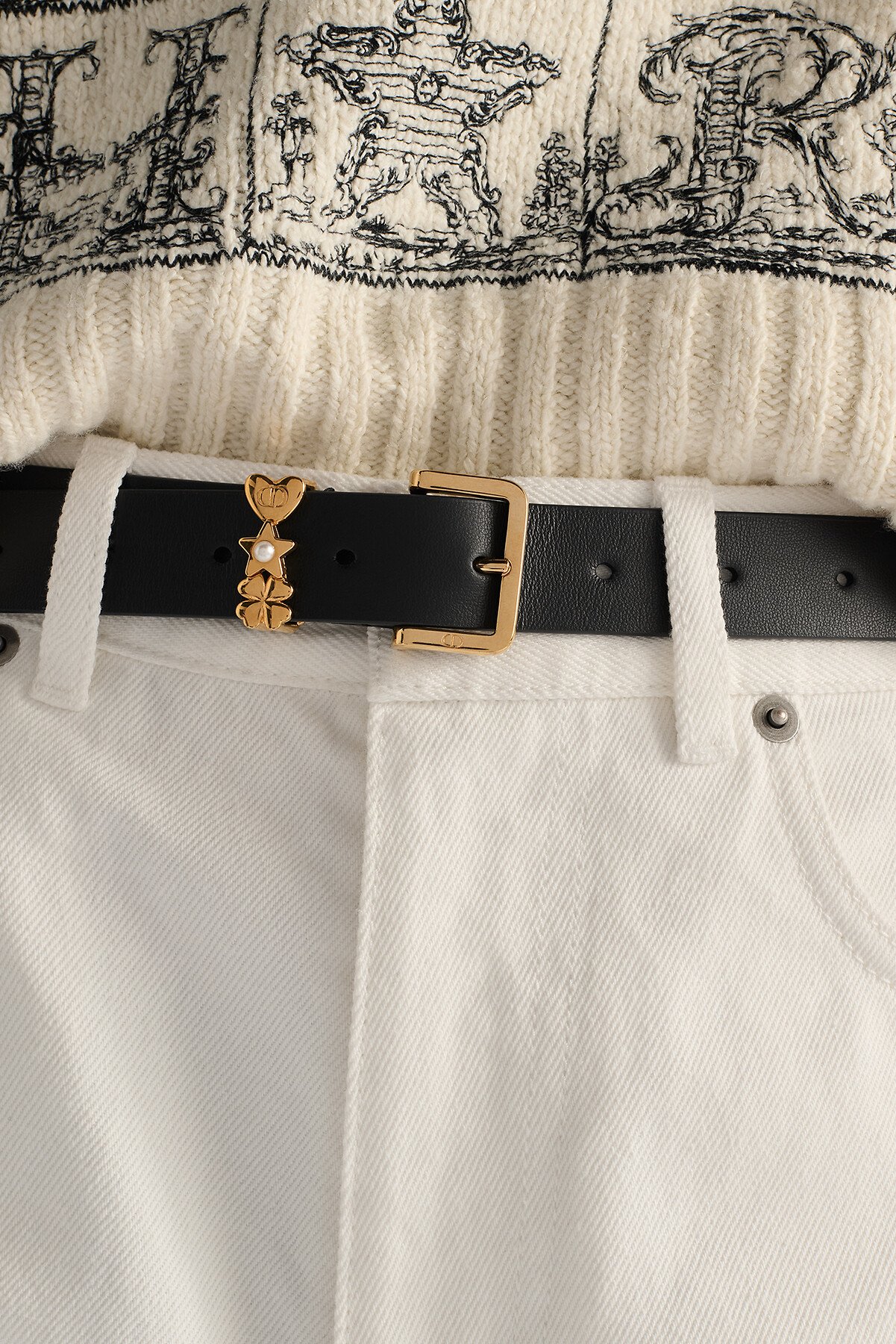 Lucky Dior Loop Belt Black Smooth Calfskin, 25 MM 