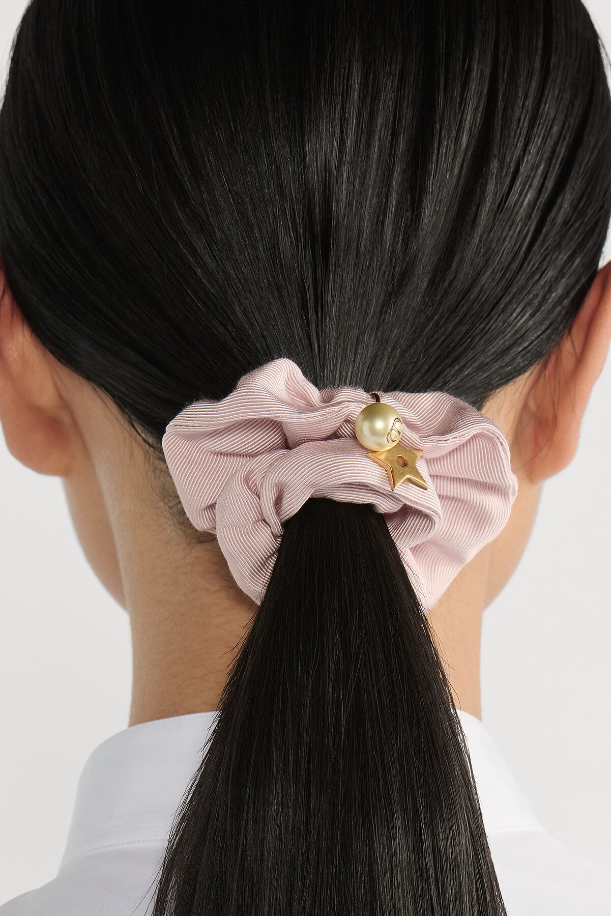 Elastico per capelli Dior Sweet Tessuto tecnico effetto gros-grain rosa pallido 