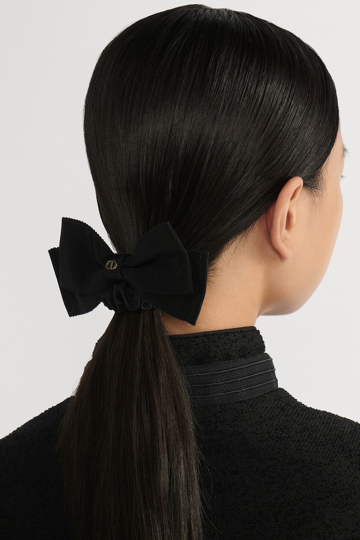 Dior Sweet Hair Tie Black Stretch Grosgrain 