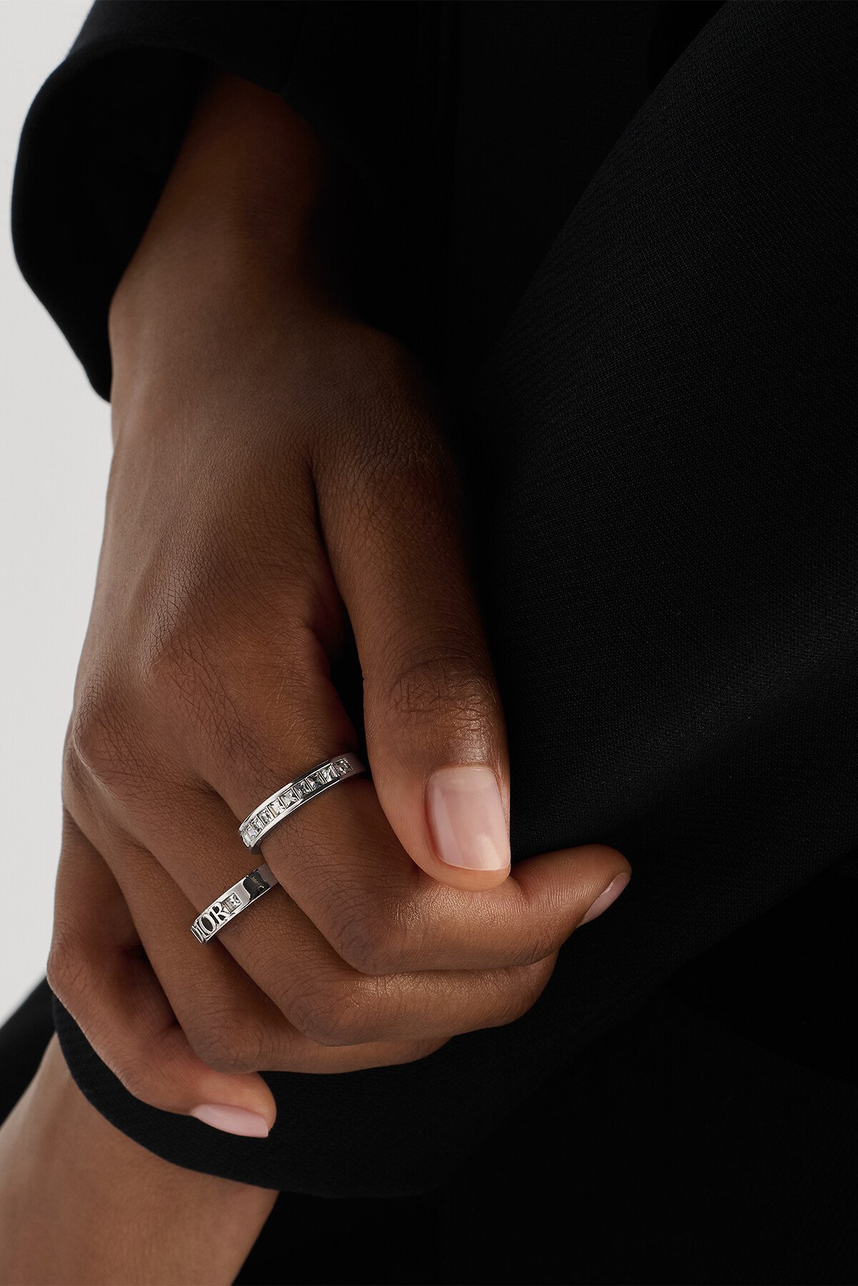 Dio(r)evolution Ringset Metall mit Silber-Finish und funkelnde Kristalle