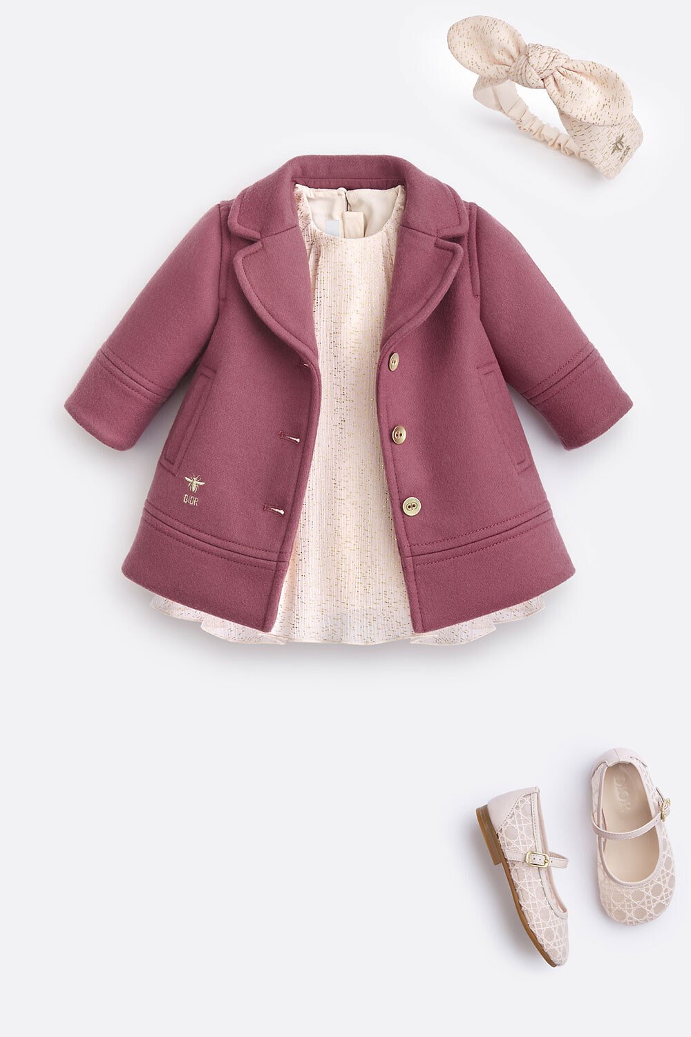 Baby Peacoat Antique Pink Wool 