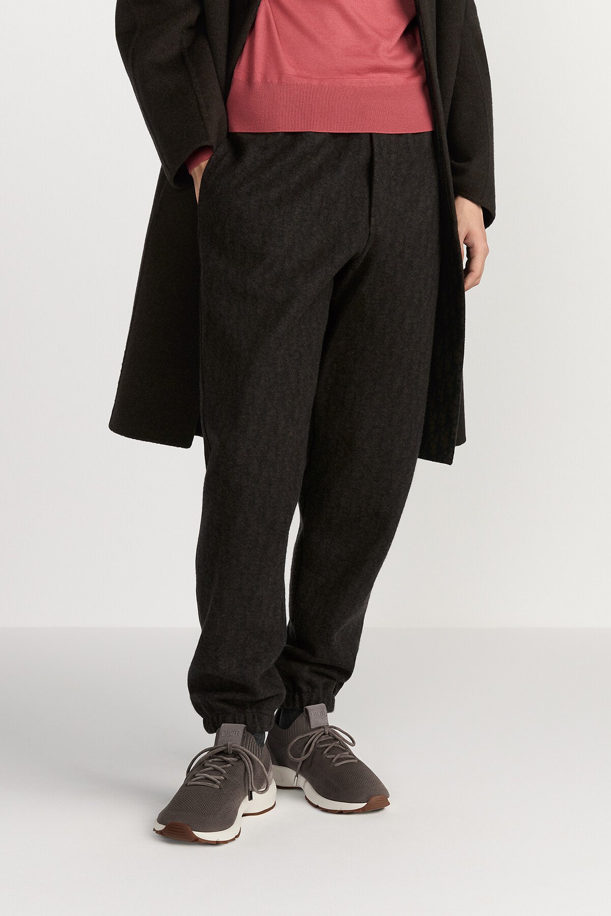 Dior Icons 运动长裤 棕色山羊绒混纺提花面料 