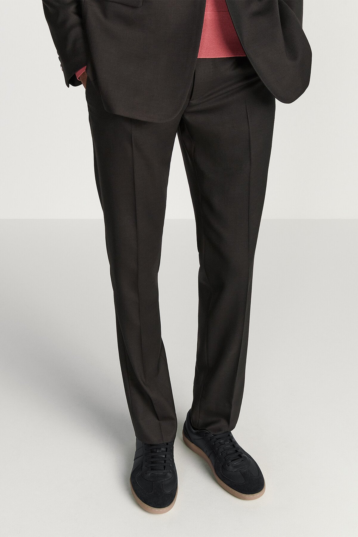 Dior Icons 修身版型长裤 棕色山羊绒混纺斜纹面料 