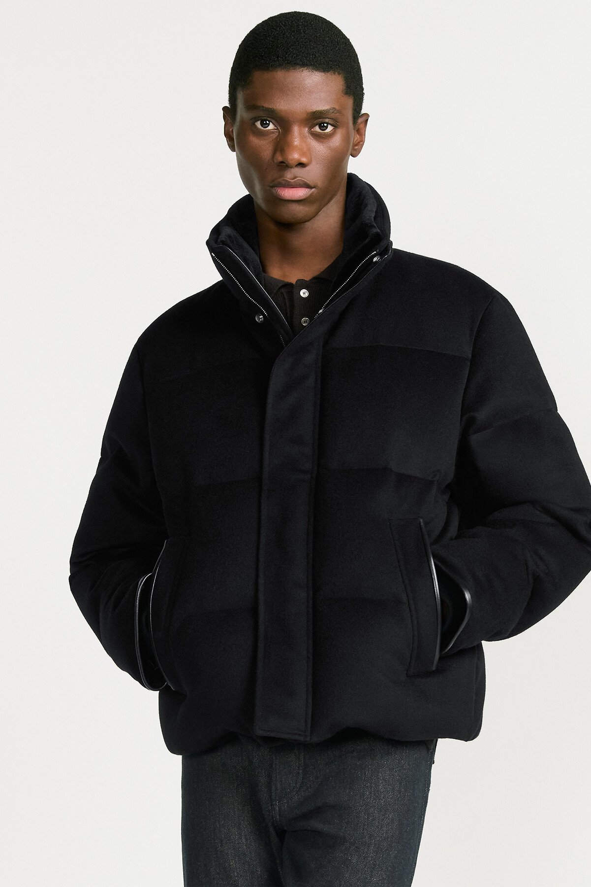 Dior Icons 羽绒夹克 黑色山羊绒面料 