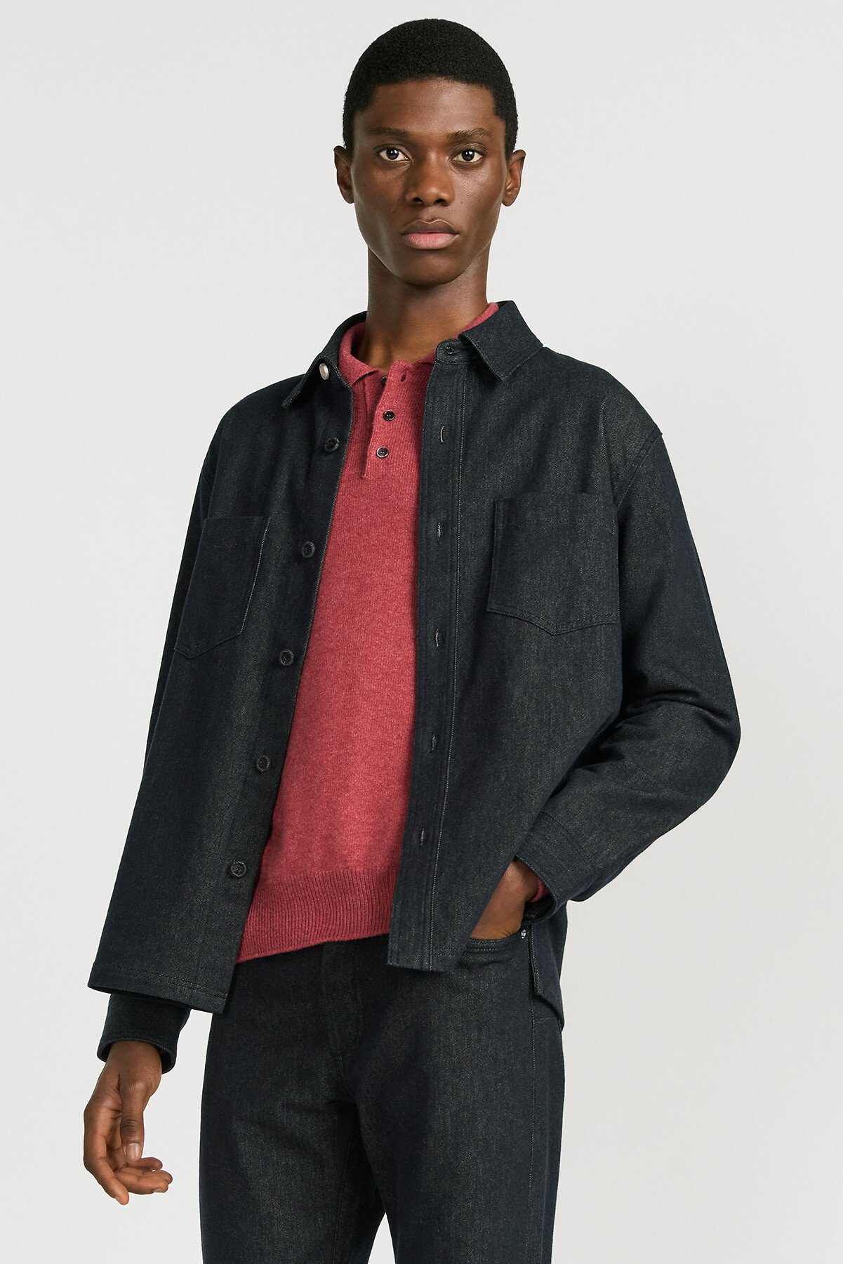 Dior Icons Overshirt Navy Blue Cotton and Cashmere Twill 