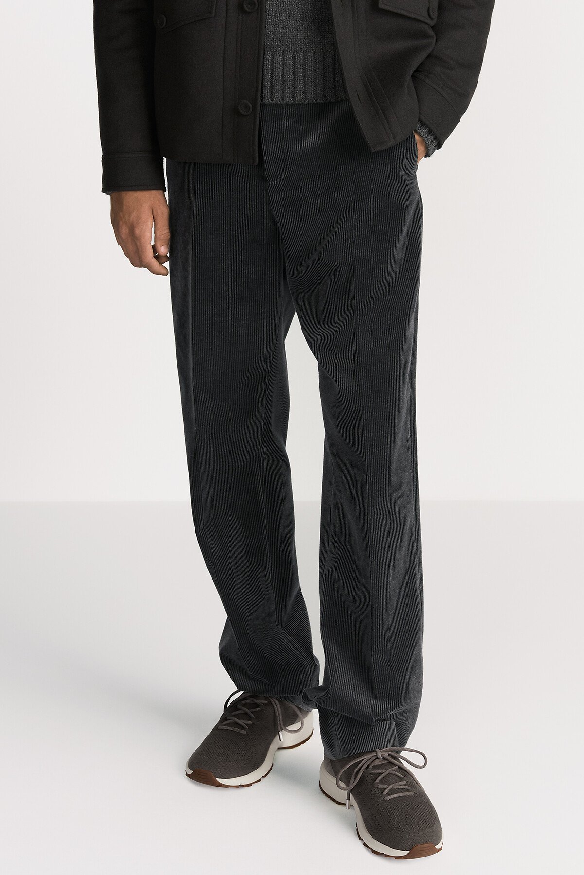 Dior Icons Pants Gray Cotton and Cashmere Corduroy
