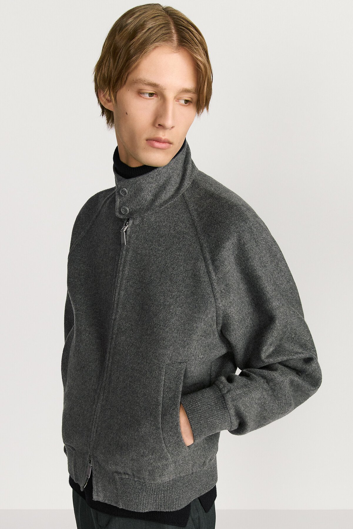 Dior Icons Harrington Jacket Gray Virgin Wool and Cashmere 