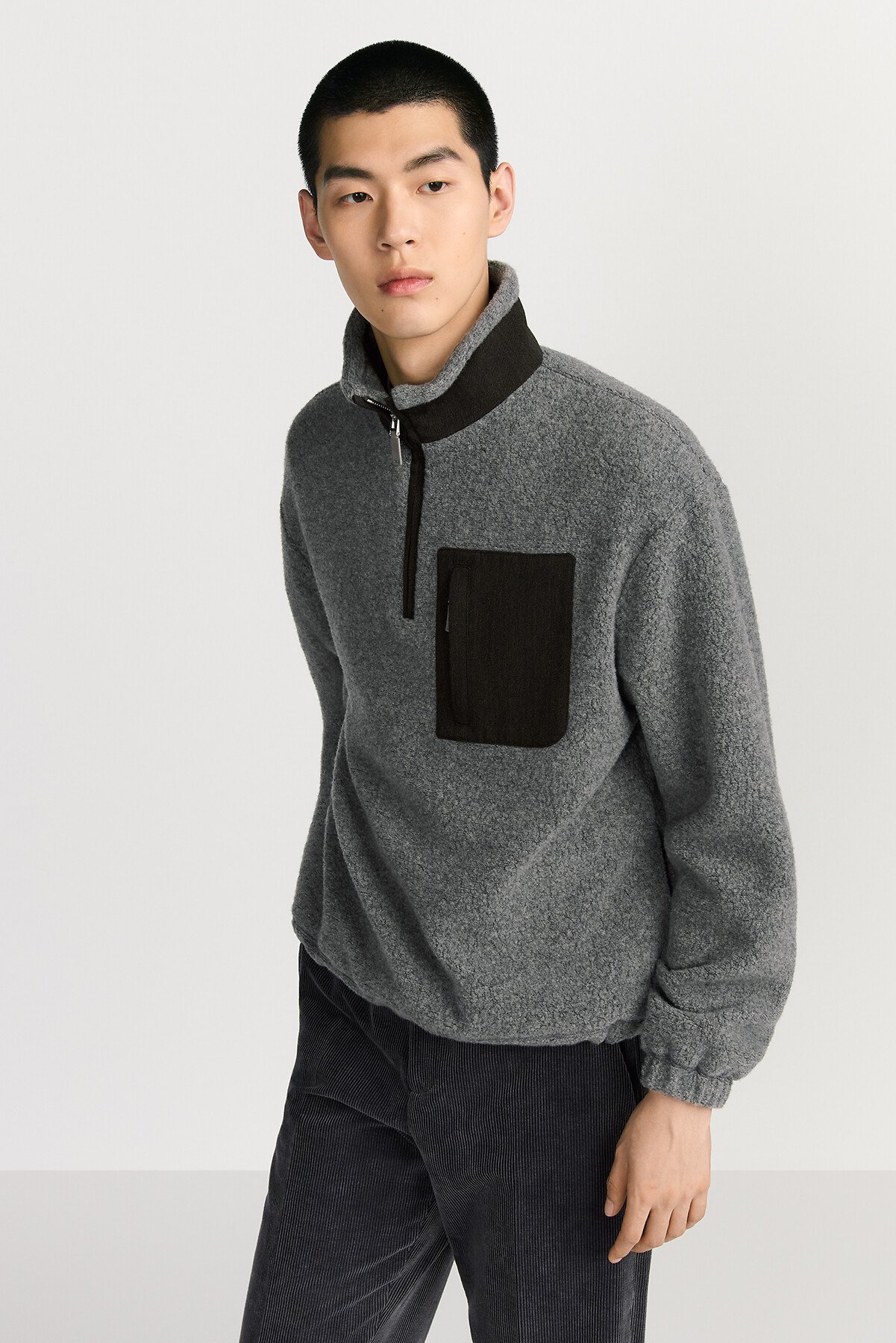 Dior Icons Sweatshirt Gray Cashmere-Virgin Wool Fleece 