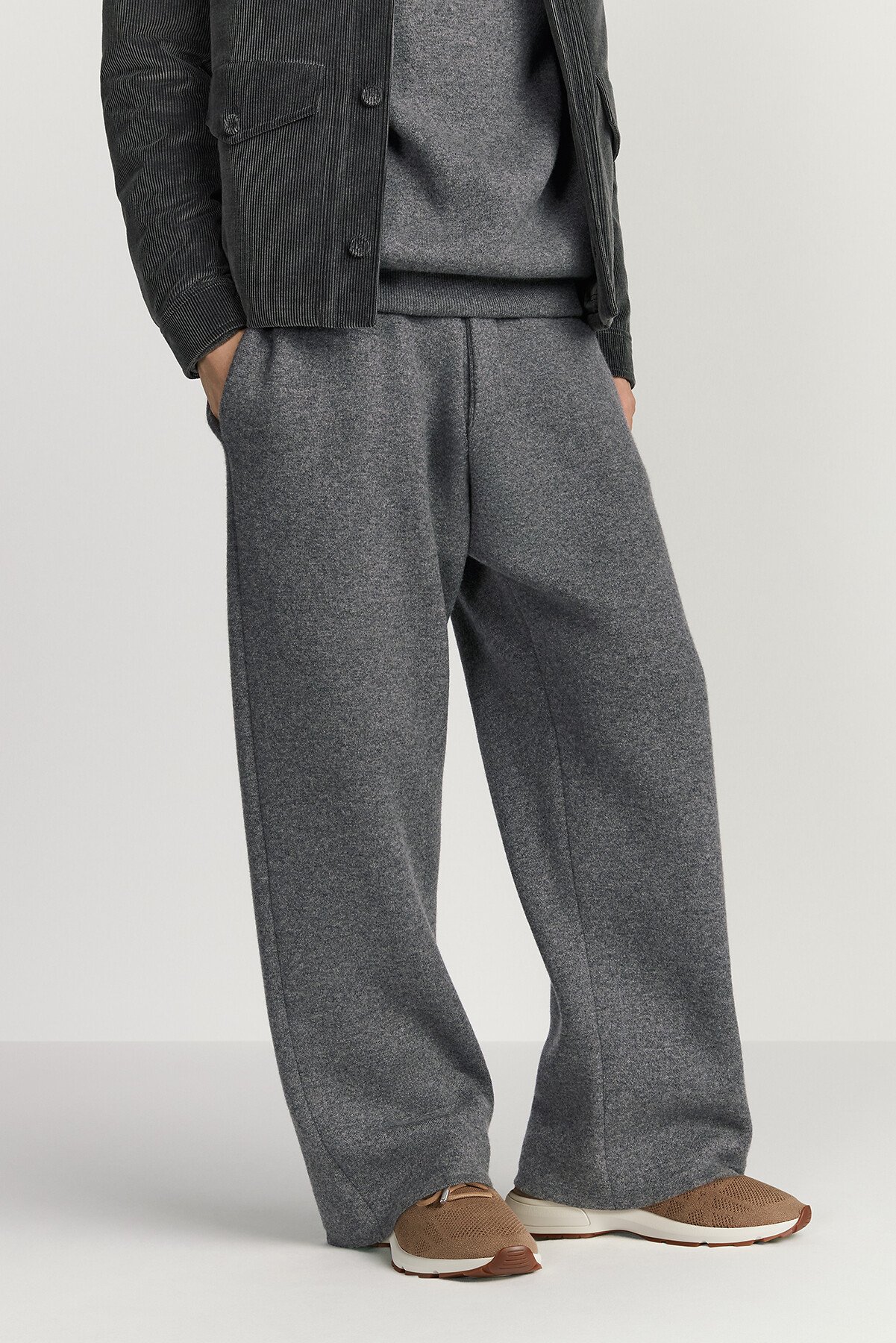 Dior Icons Track Pants Gray Double-Sided Cashmere 