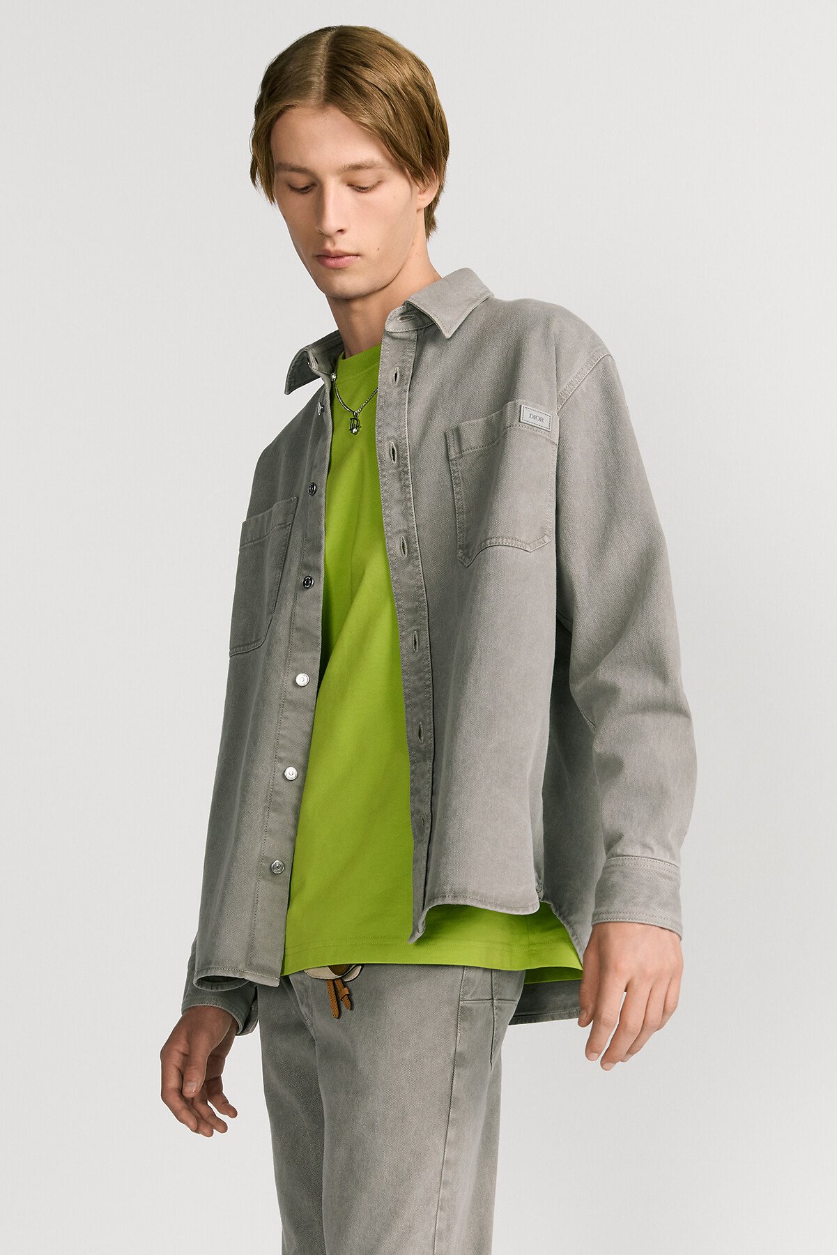Overshirt Gray Cotton Twill 