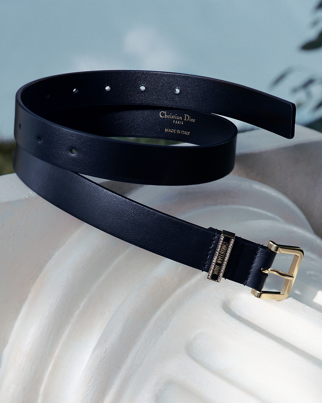 DIOR 三つ折り財布 Christian Dior ブラック 三つ折り財布（Dior ブラックレザー 三