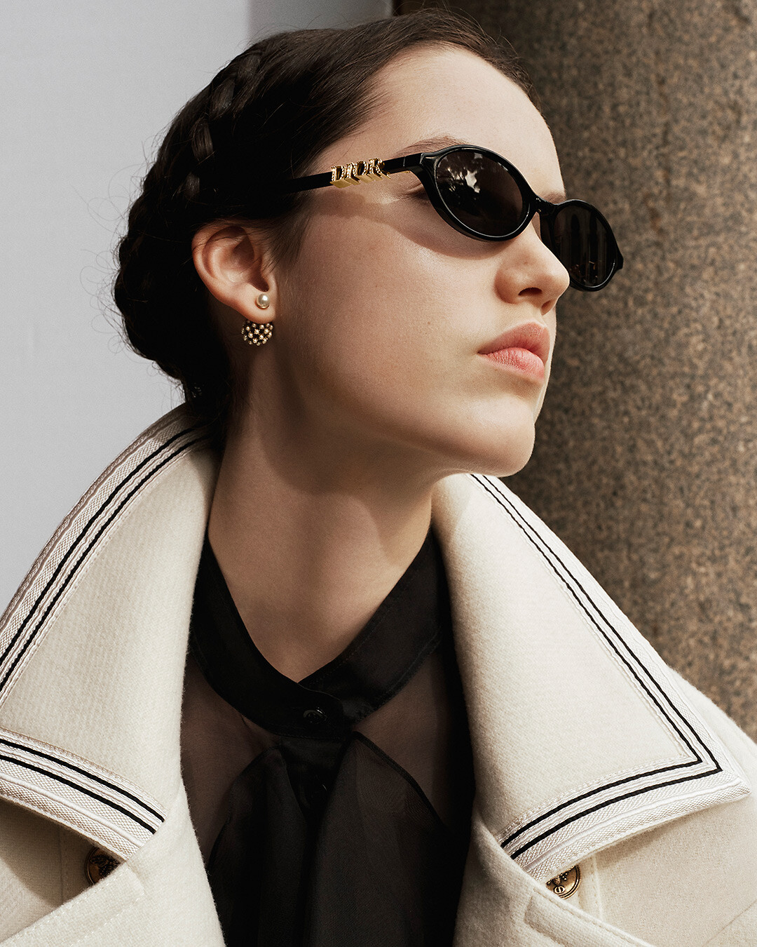 美品　クリスチャンディオール　ピーコート　女優襟　ネイビー　サイズM DIOR | ピーコート ディオール オブリーク ダブルフェース ウール