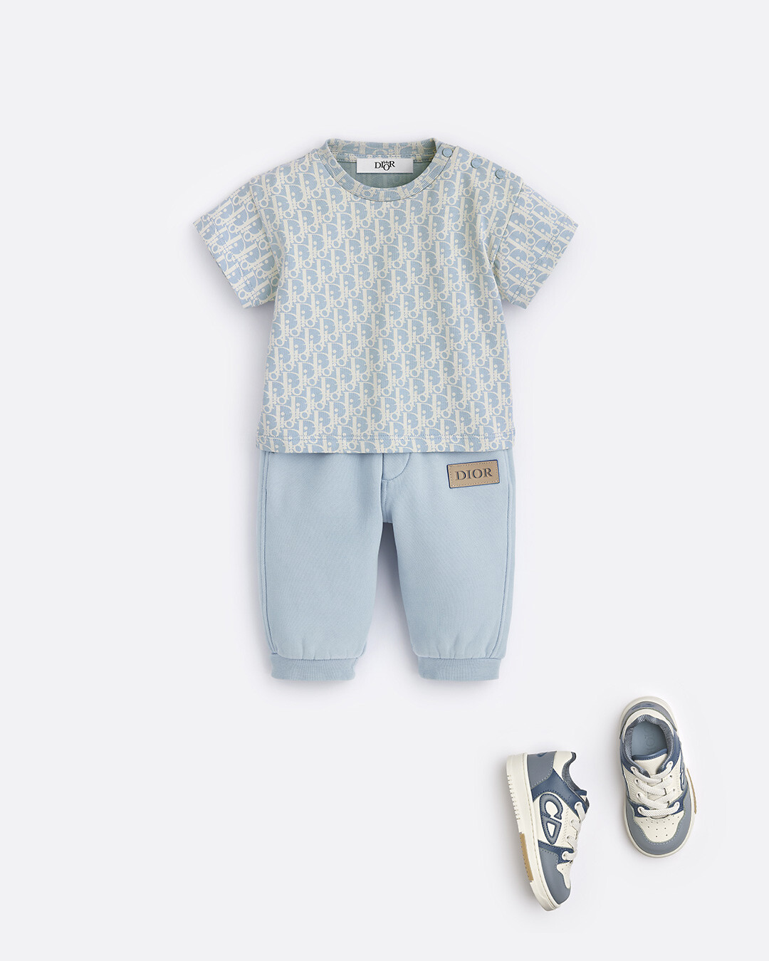 Dior Oblique コットンジャガードポロ　ブルー系 DIOR】Oblique コットン ジャガード ロゴ ポロシャツ 半袖 (Dior