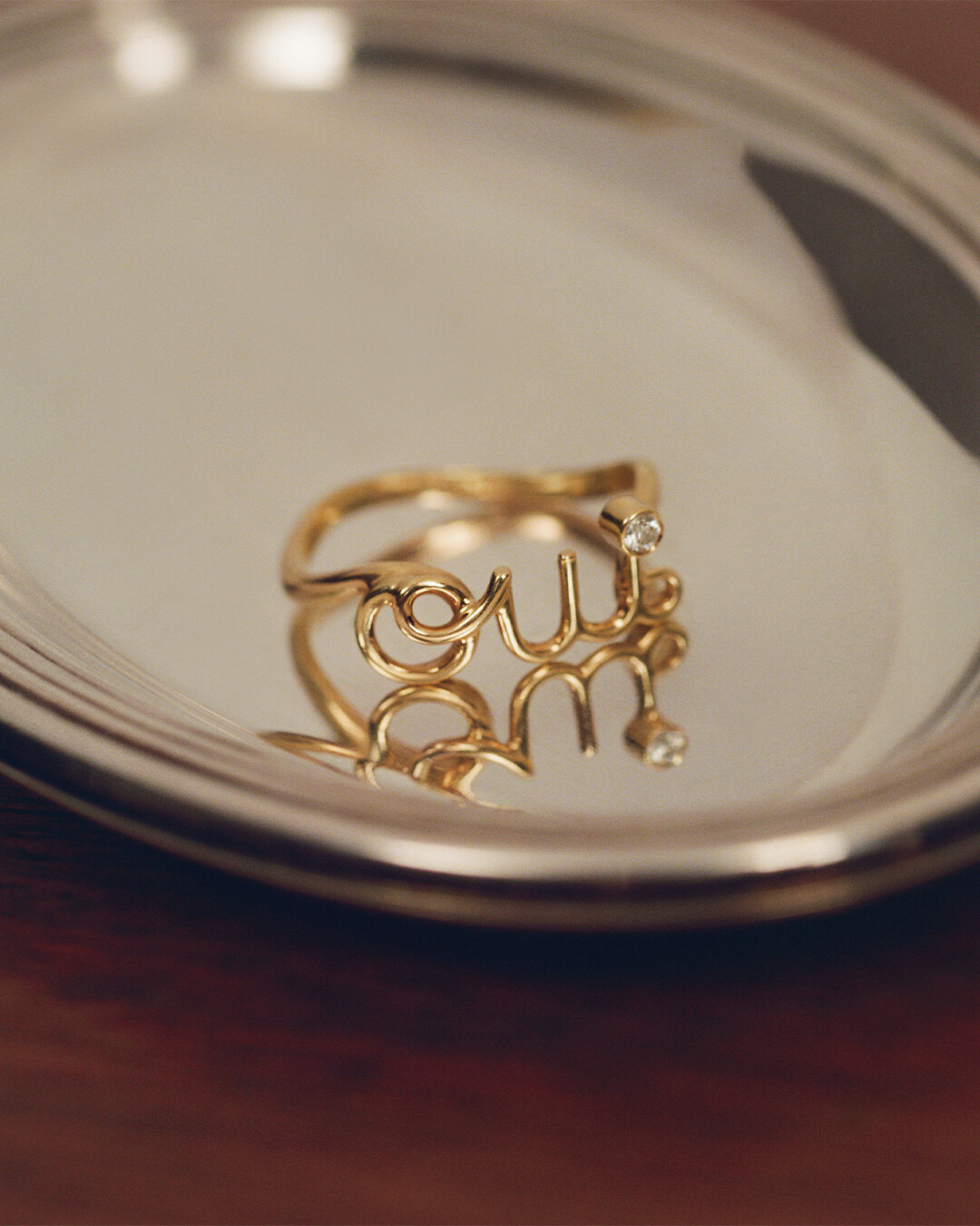 CD Multi Flowers Ring Gold-Finish Metal and Crystals | DIOR