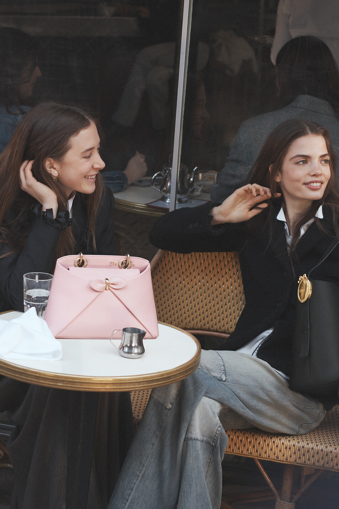 マドモワゼルディオール　ロングコート　 ベロア切替　プリーツ　黒　L ウール DIOR | コート・アウター・ダウンジャケット・パファージャケット
