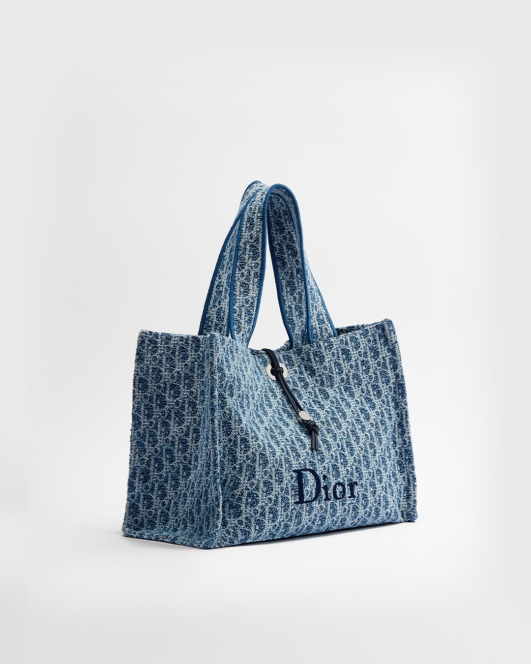 Dǐor ネイビー トートバッグ Dioriviera Medium Spongy Book Tote Blue Spongy Dior Oblique Fabric