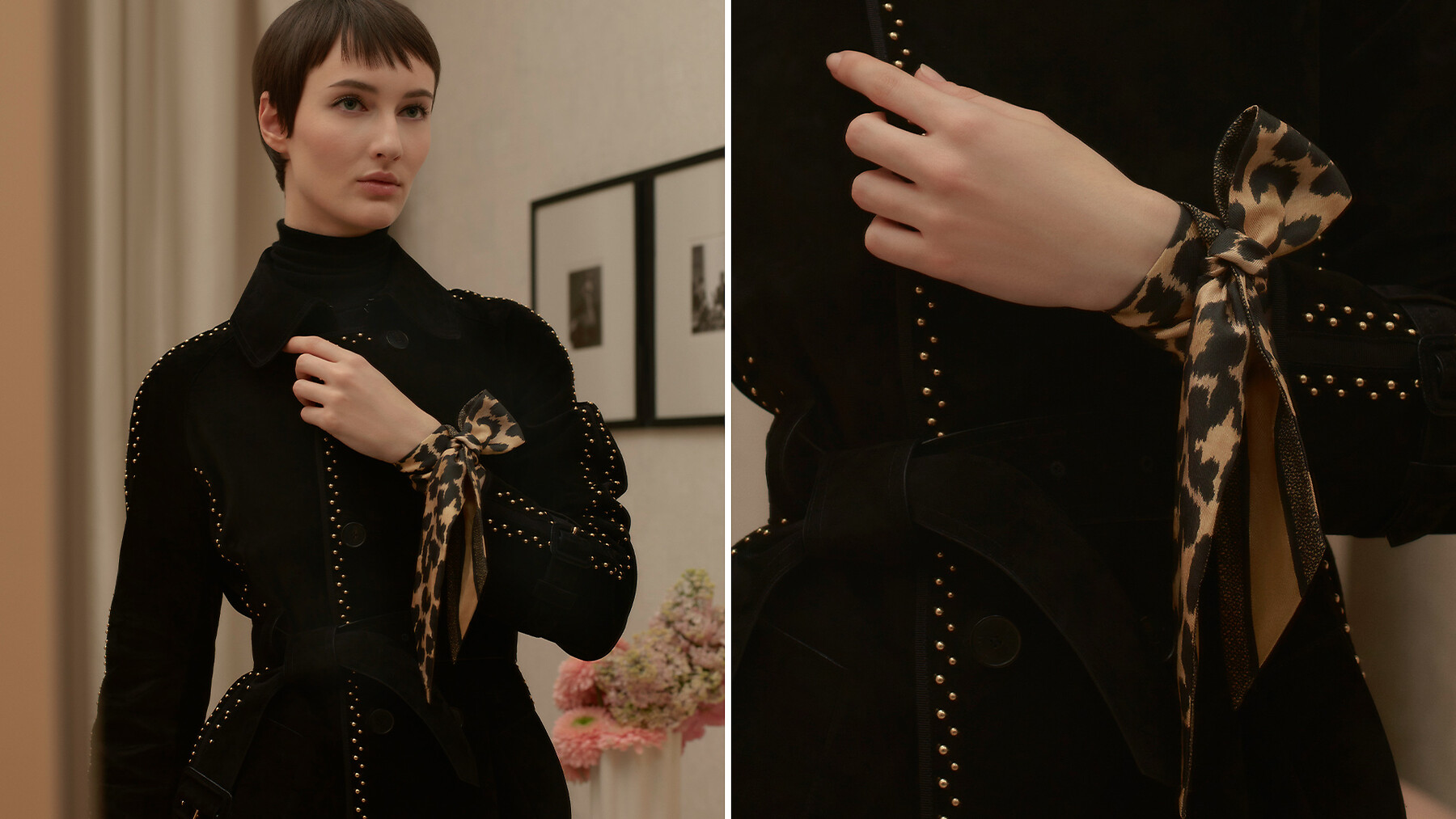 Mizza Mitzah Scarf Beige and Black Silk Twill | DIOR